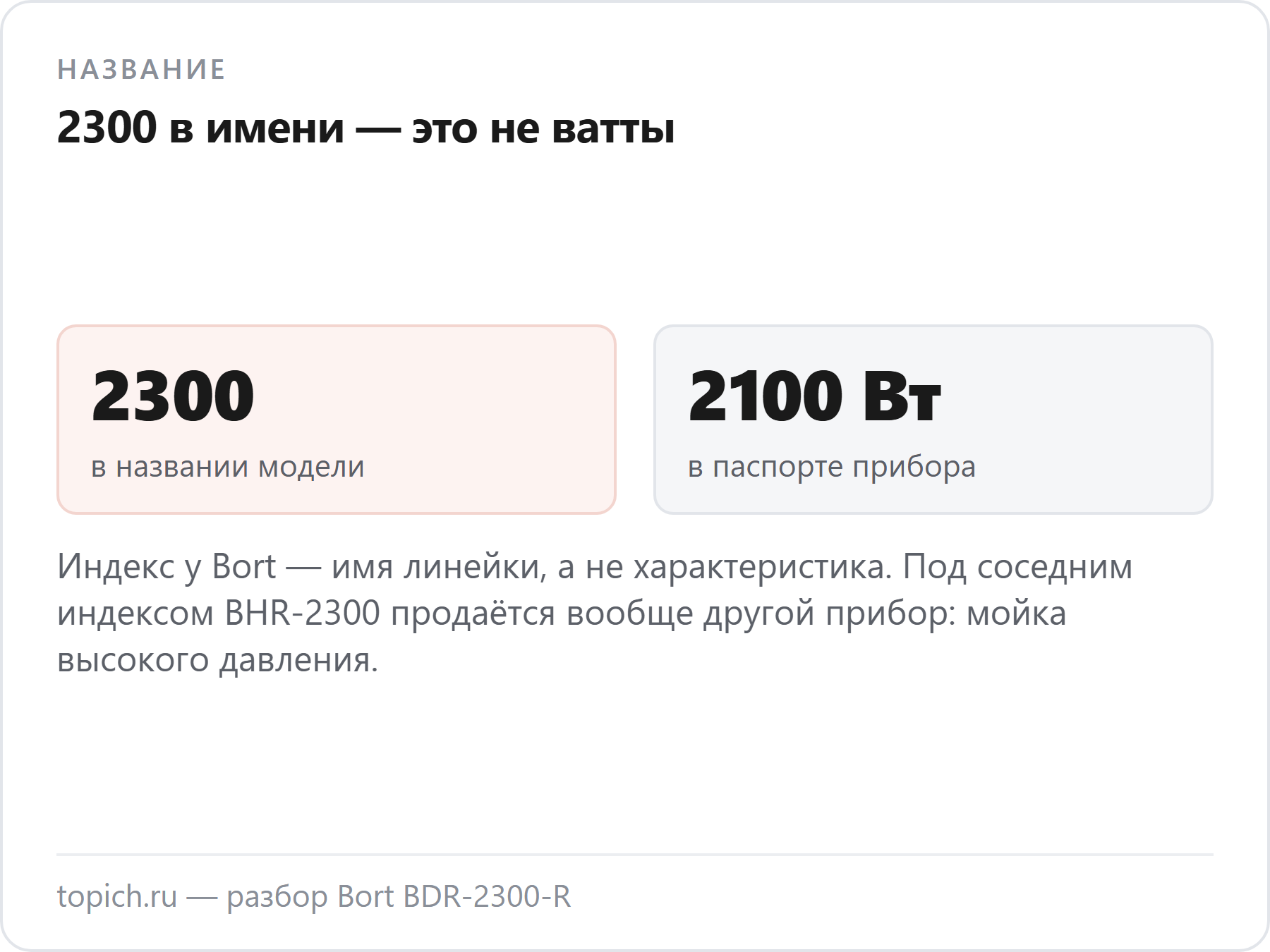 Число 2300 в названии пароочистителя Bort BDR-2300-R мощностью не является: в паспорте у него 2100 Вт